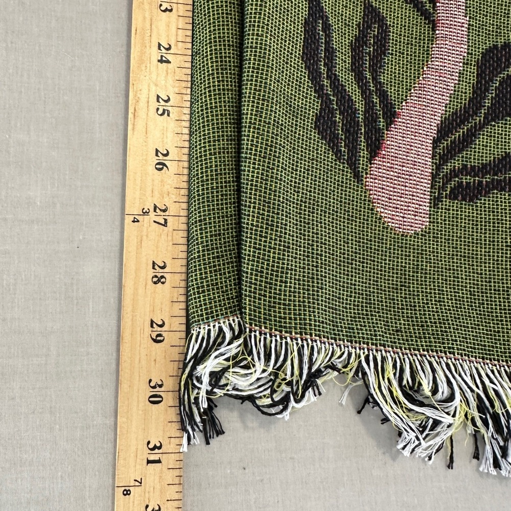 Earthbound Trading Co Women's XL Tapestry Pants Green Mushroom Butterfly Fringe - Picture 6 of 10